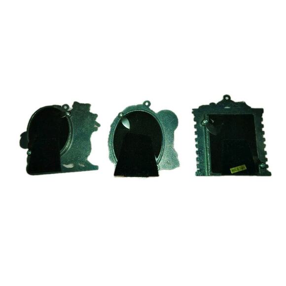 Christmas Holiday Frames Set Of 3  Vintage Silver Tone - Picture 4 of 4